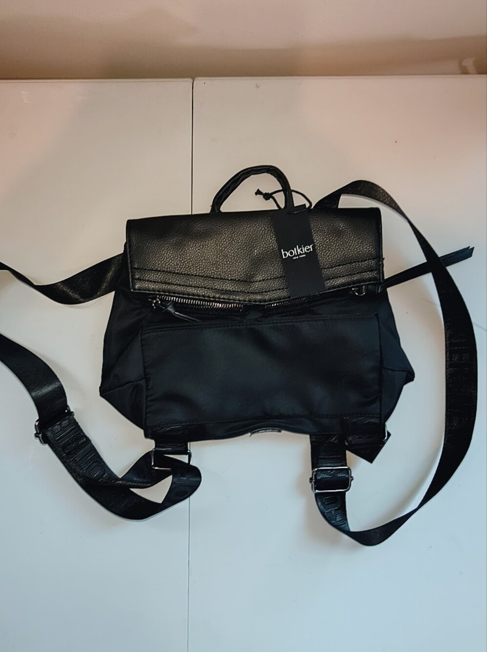 Bolkier Black Nylon & Leather Backpack